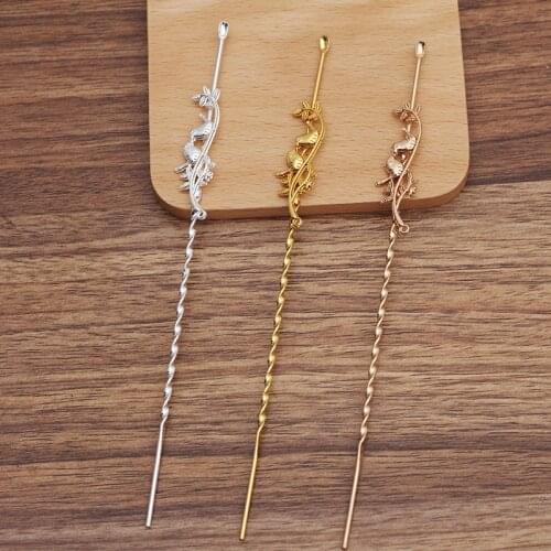 5 Pieces 165mm Metal Copper Hair Sticks Hairpin Bridal Spiral Hair Chopsticks Diy Hair Accessories For Women