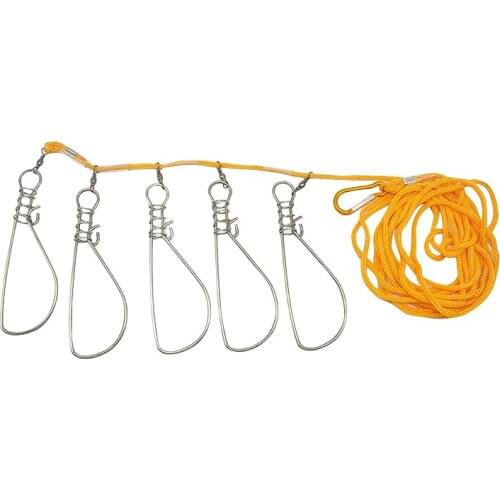 5m Fishing Lock Buckle Stainless Steel Live Fish Lock Belt Fishing Stringer Fishing Tackle Fish Barriers Belt Fishing Accessorie