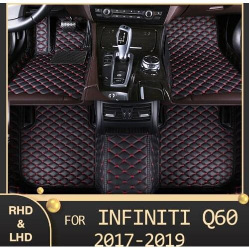 MIDOON Car floor mats for Infiniti Q60 Hard top coupe 2017 2018 2019 Custom auto foot Pads automobile carpet cover