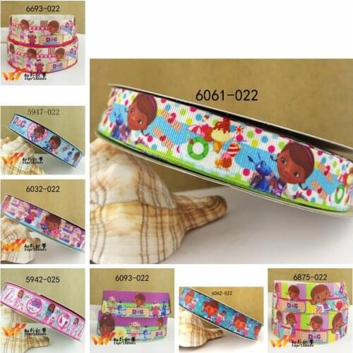 Free shipping 2017 new arrival 50yards cartoon printed grosgrain ribbons 6061