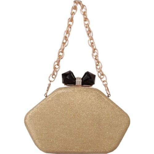 DAIWEIWomen Evening Bag Clutch Handbag With Diamonds leatherette PU All Seasons Wedding Event/Party Formal Metal Chain New B