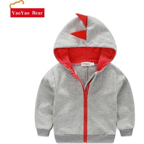 YAOYAO BEAR Baby Boys Cotton Jacket Kids Toddler Children Coat Dinosaur Outwear Clothes 2020 Spring Full Sleeve Windbreaker Top