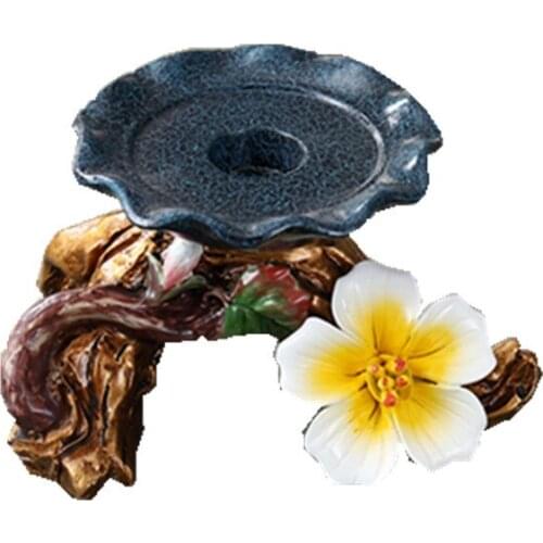 European Retro Candle Holders Wooden Base Flower Modern Christmas Romantic Table Centerpiece Portavelas Rustic Decoration EE5