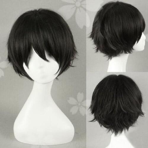 Haikyuu!! Keiji Akaashi Short Black Hair Anime The Future Diary Yukiteru Amano Heat Resistant Cosplay Costume Wig + Free Wig Cap