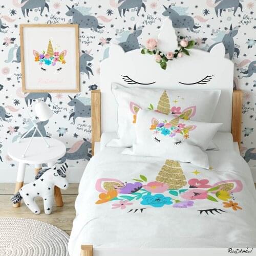 Cotton Satin Bedding Set For Kids Comfortable and Soft, Anti-Allergic, Duvet Cover, Sheet and Pillowcase