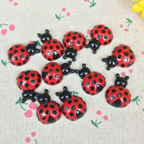 10Pieces Flat Back Resin Cabochon Cartoon Animal Beetle DIY Flatback Embellishment Accessories Scrapbooking Craft Making:21*28mm