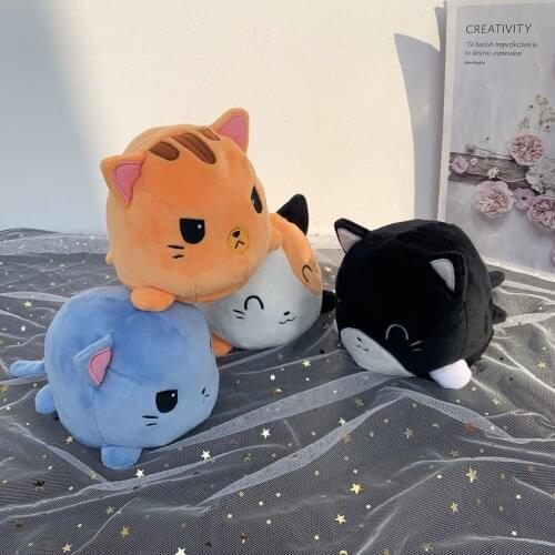 Kawaii Reversible Cat Gato Kids Gift Plushie Luminous Plush Animal Double-Sided Flip dog Doll Cute Toys Peluches Children Kid Gi