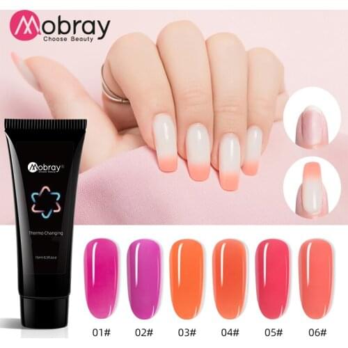 15ml 6 Colors Model Glue Quick Extension Nail Crystal Glue UV Gel Paperless Temperature Change Quick Extension Glue Nail Gel