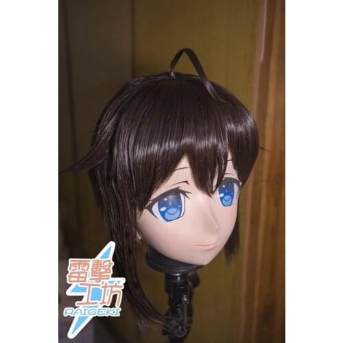 KM9188)Top Quality Handmade Female Resin Full Head Cosplay Japanese Role Play Drizzle Anime Kigurumi Mask Crossdresser Doll