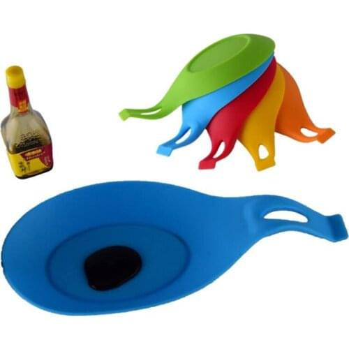 Multipurpose Silicone Spoon Rest Pad Food Grade Silica Gel Spoon Put Mat Device Kitchen Utensils kitchen dishes