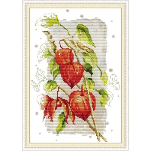 Everlasting Love Cherry Blossom Ecological Cotton Cross Stitch Kits Clear 11CT 14CT DIY Holiday Gift New Year Sales Promotion