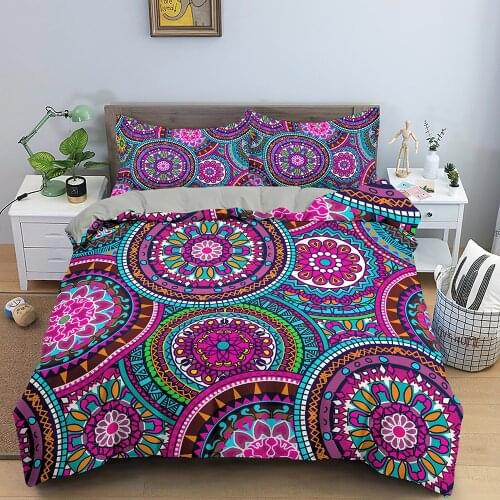 Bohemian 3d Bedding Sets Mandala Comforter Duvet Cover Set Winter Bedsheet Pillowcase Queen King Size Bedlinen Bedspread