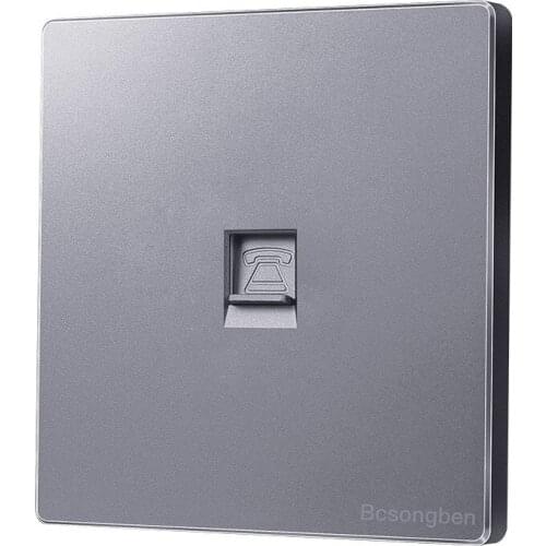 1 Gang Weak electricity class wall socket Silver gray Nordic simple style panel Telephone socket outlet J2-DH