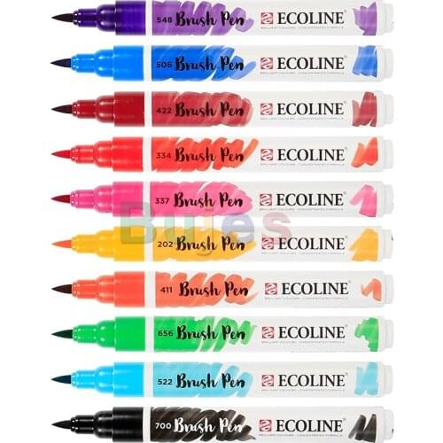 Original Holland Talens Ecoline Soft Head Watercolor Brush, Single Color , Paint Marker Design Illustration Art Supplies