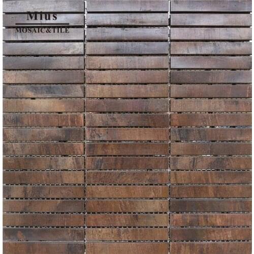 Strip bronze backsplash tiles