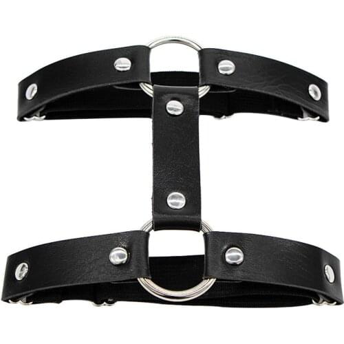 2020 Black Round Rings Gothic Women Elastic Sexy Garter Belt Leg Harness Belt Lingerie Garters Femme Party body thigh harness
