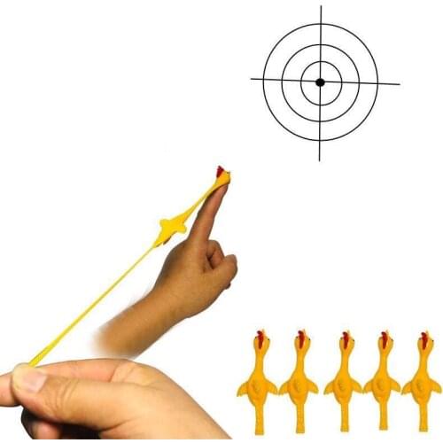 Launch Catapult Chicken TPR Soft Material Catapult Turkey Tricky Fun Finger Slingshot Chick Novelty Funny Toy For Children
