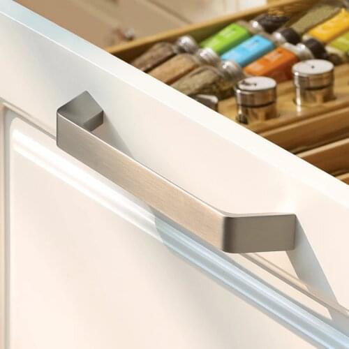 NiceDun black Cabinet Handles Zinc Alloy Kitchen Silver Cupboard Door Pulls Drawer Knobs Bedroom Door Furniture Handle Hardware