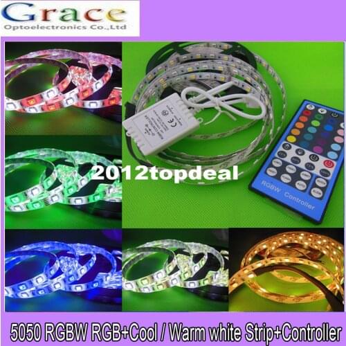 5050 RGBW RGB+Warm white non Waterproof 5M 300 led LED Strip Light +40ky Controller