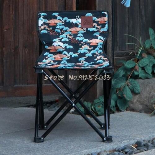 Outdoor Folding Chair Portable Art Painting Sketch Chair Fishing Camping Barbecue Beach Chair Back Pony Stool