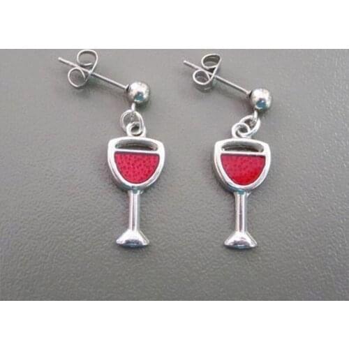 Wine Earrings, Miniature Food Earrings, Miniature Food Jewelry Handmade Jewelry Mini Food Jewelry Gift for wine Lover
