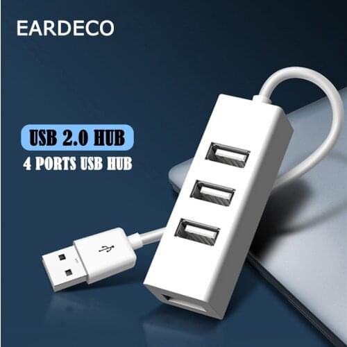 EARDECO High-Speed USB Hub 2.0 Multi USB Splitter 2 Hab 4 Port Multiple Expander 2.0 USB2 Hub for PC Tablet Receiver Hi-Speed