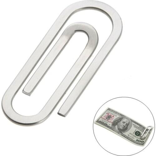 Stainless Steel Money Clips Metal Multi-Function Men Paper Clip Holder Folder Credit Card Portfolio Money Holder Silver Clip