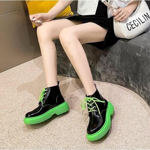 2021 new Womens Boot Fashion Round Toe Platform Shoes Autumn Winter Comfortable Stitching Female Shoe Trend Woman Ankle Boots