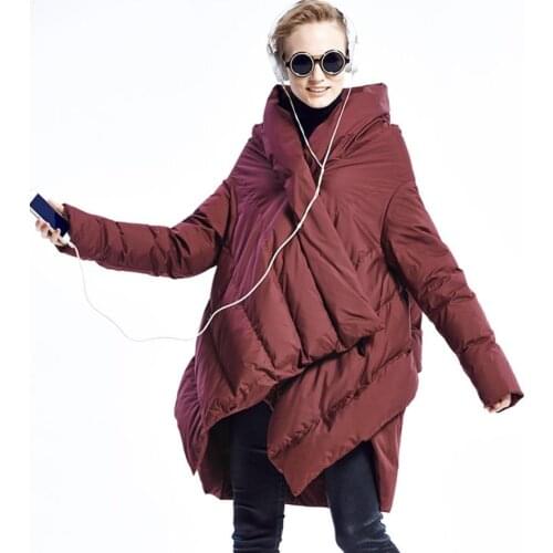 Winter fashion brand Asymmetric Length over the knee longer real duck down coat female Cloak styke design warm down parkas wq638