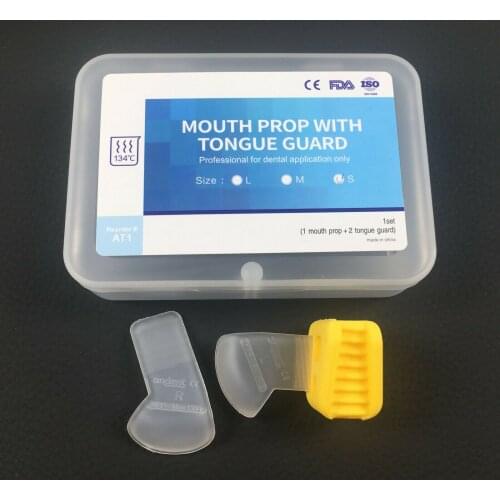 Dental Mouth Prop Bite Blocks With Tongue Guard Yellow Small 134