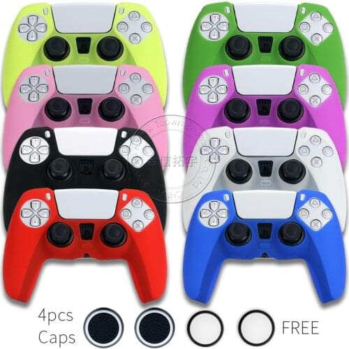Soft Silicone Gel Rubber Case Cover For SONY PS5 Controller Skin Protection Case Luminou joystick cap For PS5 Slim Gamepad