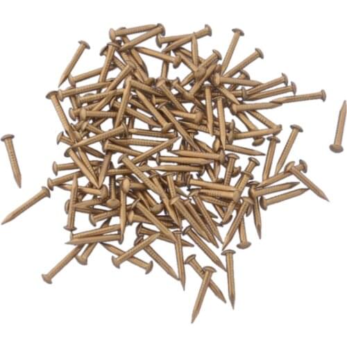 10X1.2MM Chinese Archaize Round Head Gold Antique Pure Copper Bronze Wooden Nails for Furniture DIY Decorative Boxes 500pcs