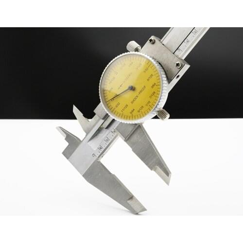 150mm 6" 1/1024 Inch Combination Dial Caliper 6inch Shock-proof Stainless Steel Precision Vernier Caliper
