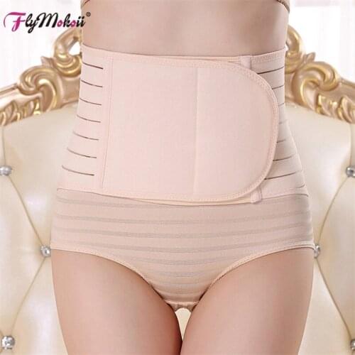 2pcs Postpartum Corset Tummy Control Girdles Body Shaper Abdomen Belt Slimming Waist Cinchers Women Shapewear Modeling Strap