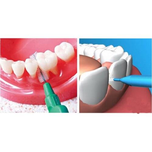 40pcs/box Push-pull Interdental Tooth Brush Gum Interdental Brush Orthodontic Brush Remove Residue Oral Care Toothpick Sale