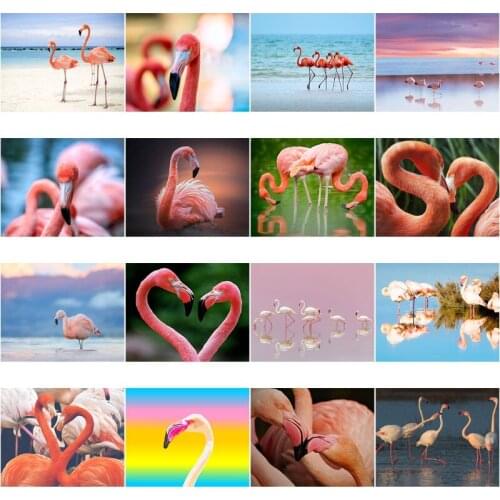 5D Diy Round Diamond Painting Flamingo Full Square Diamond Embroidery Animals Cross Stitch Handmade Art Gift Home Decoration