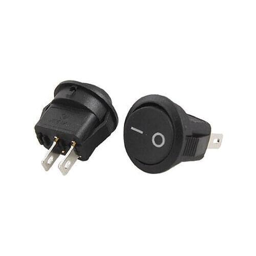 Free shipping!2 Pcs x AC 3A/250V 6A/125V SPST ON/OFF 2 Position Panel Boat Round Rocker Switch