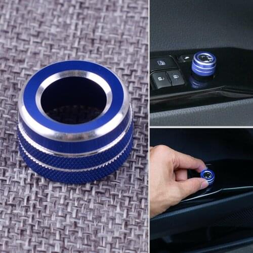 DWCX 2.2x1.3 cm New Aluminum Car Blue Rearview Mirror Button Circle Fit for Toyota Corolla 2020