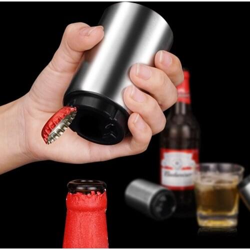 Magnetic Automatic Beer Opener Stainless Steel Bottle Opener Portable Magnet Wine Openers Bar Tools Magnetische Bier Flesopener