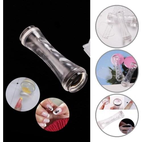 Reusable Versatile Transparent Seal Stamp Nail Stamping Tools Mini Nail Art Scraper Double Head for Manicure