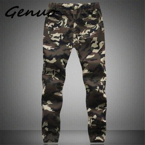 Genuo 2020 New Men Hot Sale Casual Camouflage Pants Men Quality 100% Cotton Elastic Comfortable Trousers Men Plus Size M-3XL