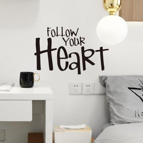 Follow Your Heart Letter Wall Sticker Living Room Background Decal DIY Decor Wall Stickers