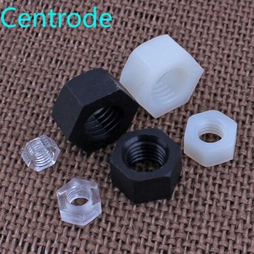 Nylon hexagon nut/ plastic/ plastic/ nylon screw cap M2-M20 (black/ white) 10PCS