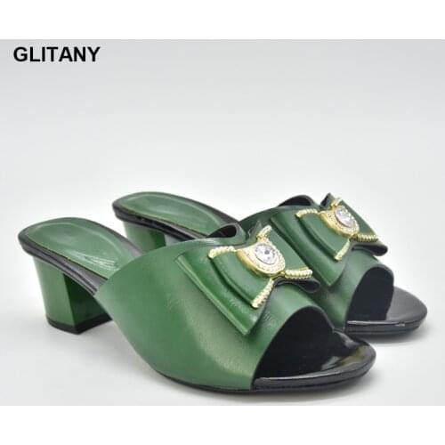 New Arrival African Party Shoes Decorated with Rhinestone Shoes for Wedding Women African Dress Women Slip on Low Heels Pumps