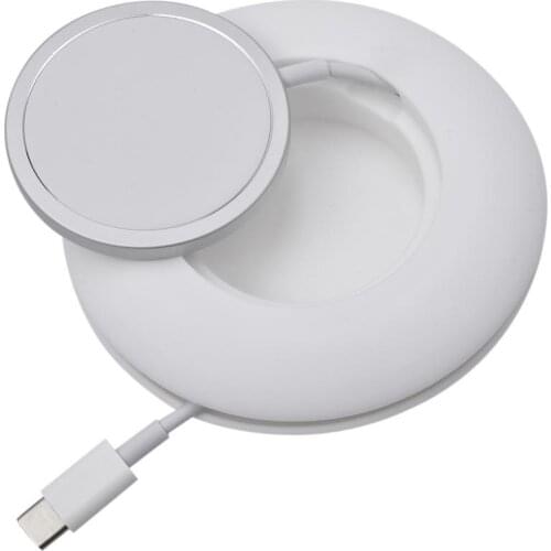 New 15W USB-C Qi Wireless Charger Durable Auto Magnetic Silicone Charging Base Adaptor For IPhone 12/12 Mini/12 Pro/12 Pro Max
