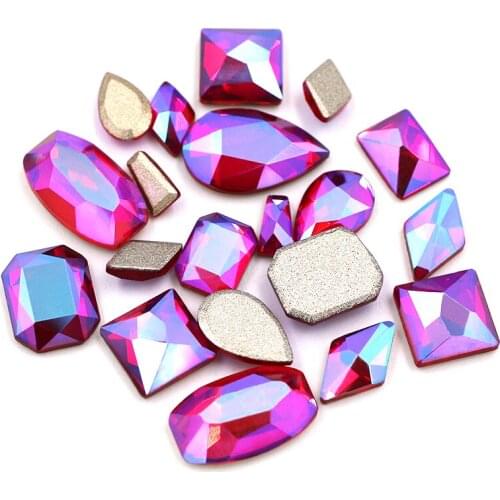 New arrival Nail art decoration High quality k9 glass crystal RedAB flatback rhinestones for DIY nail art
