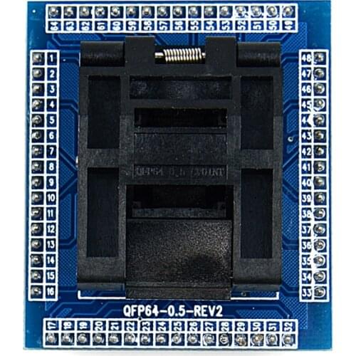 NEW QFP64 TQFP64 LQFP64 socket adapter IC test socket burning 0.5m programmer STM32 QFP64 socket Free Shipping