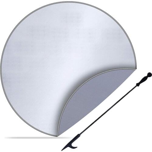 Fire Pit Mat - 36 Inch Heat Resistant Mat Plus Fire Poker - Best Fire Pit Pad for Deck, Patio, Grass - Under Grill Mat