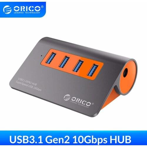 ORICO 4 Port USB3.1 Gen2 HUB USB C Gen2 Aluminum HUB 10Gbps SuperSpeed With 12V Power Adapter For Mac Pro Huawei Samsung