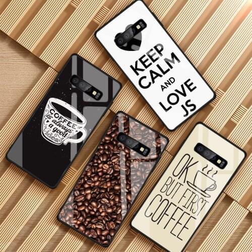 First Coffee Tempered Glass Phone Case For Samsung Galaxy A6 A6S A8 A8S J6 J8 2018 S8 S9 S10 PLUS NOTE 8 9